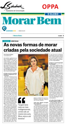 OPPA no caderno Morar Bem do jornal O Globo em 18 de junho de 2017