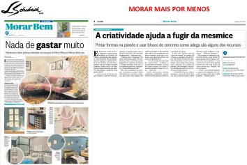 MORAR MAIS POR MENOS no caderno Morar Bem, do jornal O Globo em 6 de agosto de 2017