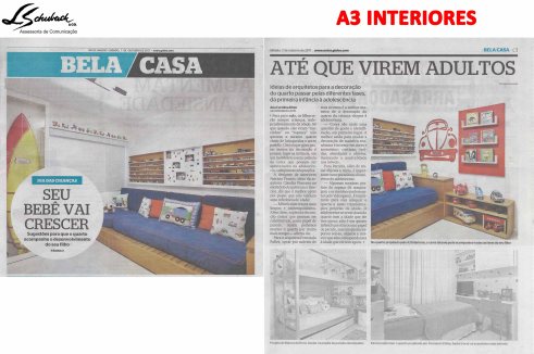 A3 INTERIORES no caderno BELA CASA, do jornal EXTRA, em 7 de outubro de 2017