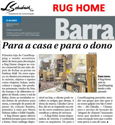 RUG HOME no Globo Barra em 12 de novembro de 2017