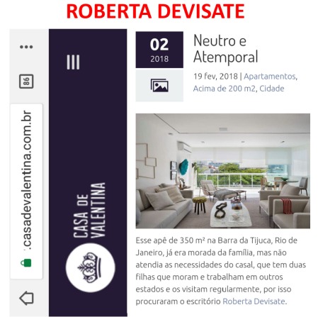 Projeto assinado pela designer de interiores ROBERTA DEVISATE no blog Casa de Valentina em 19 de fevereiro de 2018