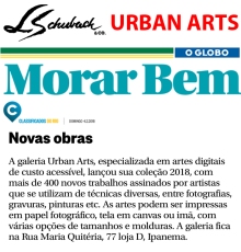 URBAN ARTS no caderno MORAR BEM, do jornal O GLOBO, em 04 de fevereiro de 2018