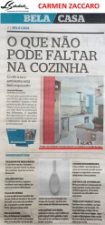 Projeto da arquiteta CARMEN ZACCARO no caderno Bela Casa do jornal O Extra em 10 de março de 2018