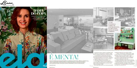 Projeto assinado pelas arquitetas ROBERTA MOURA e PAULA FARIA na revista Ela do jornal o Globo em 12 de agosto de 2018